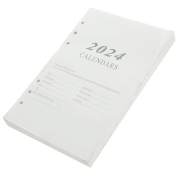 2024 Английская повестка дня Страница книги с отрывными листами формата А5 Блокноты для ежедневного использования Карманный календарь