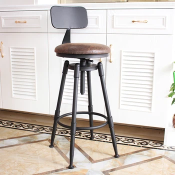 Напольный обеденный стул Современный Металлический Поворотный Высокий Мягкий Домашний стул для отдыха Кухонная Спинка Барная стойка Cadeiras Домашняя мебель MQ50CY
